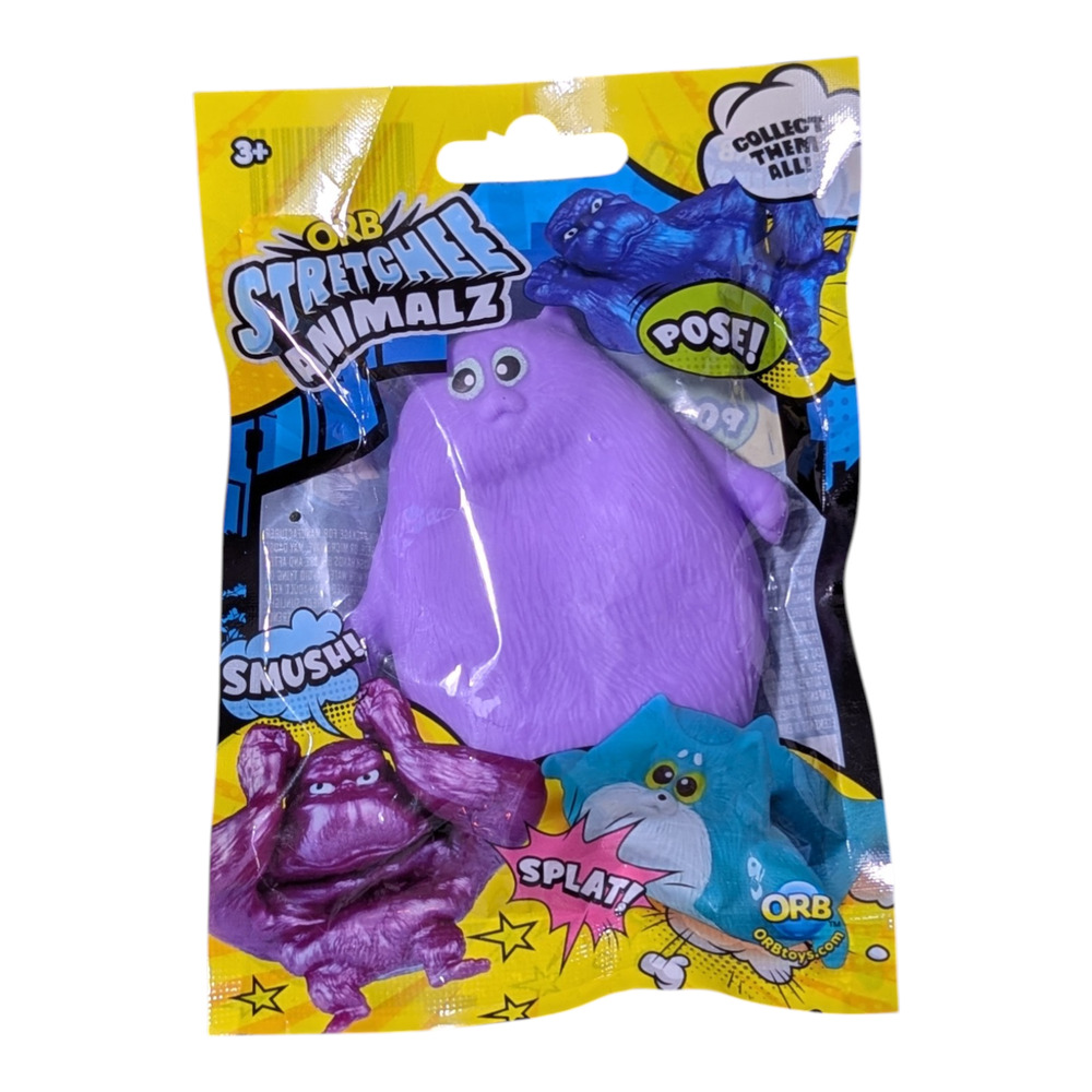 ORB Stretchee Animalz Poseable And Squishy Tactile Toy Purple Chubby cat design